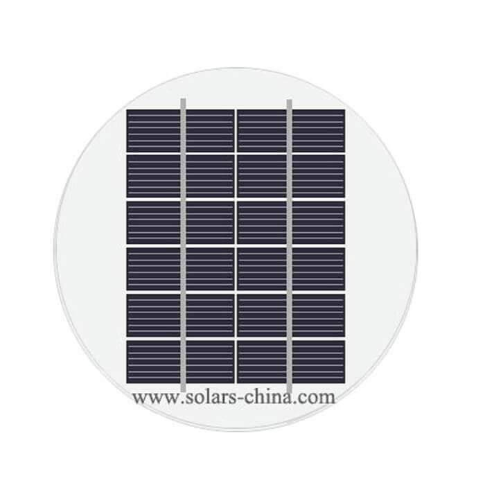 2W round solar panel