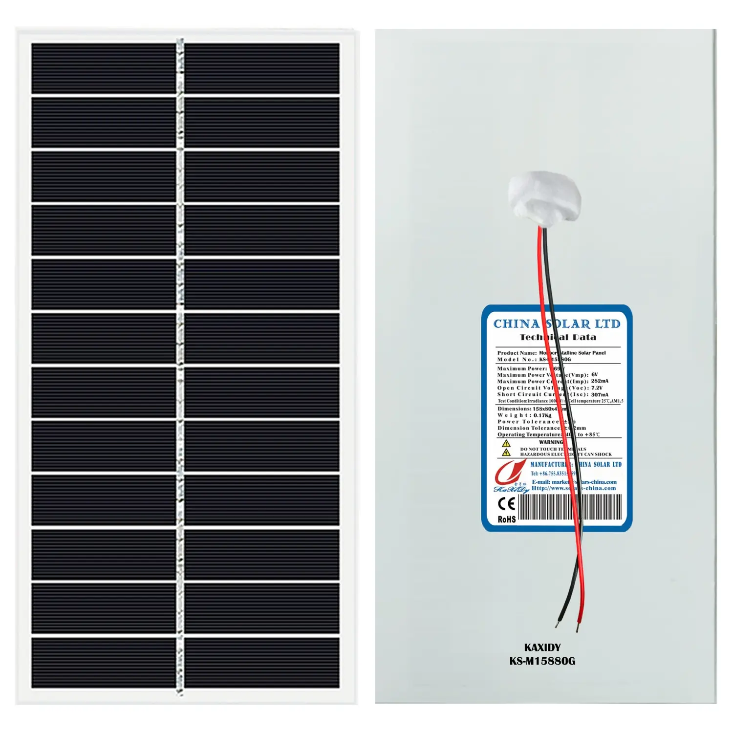 PV solar panel 1.69W 6V