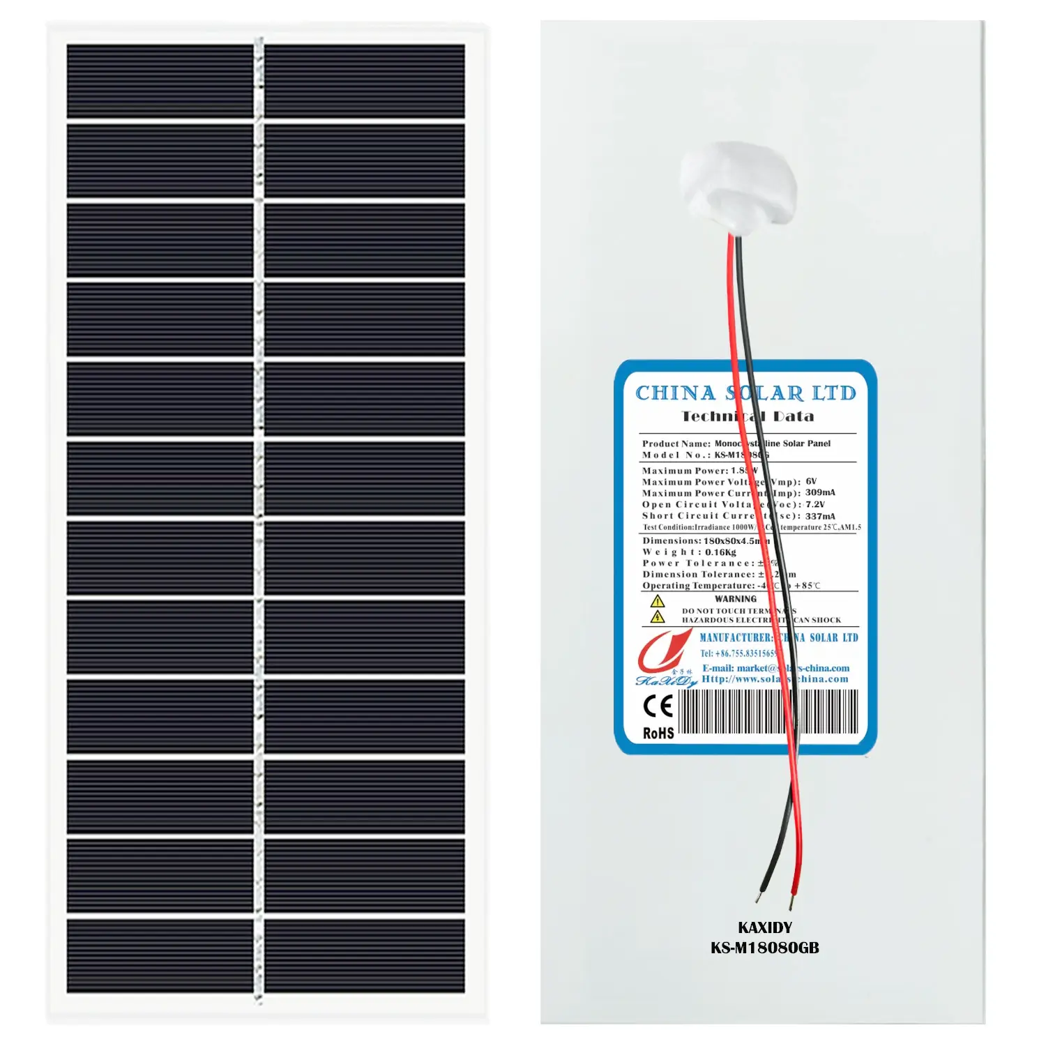 small solar panel 1.85W 6V