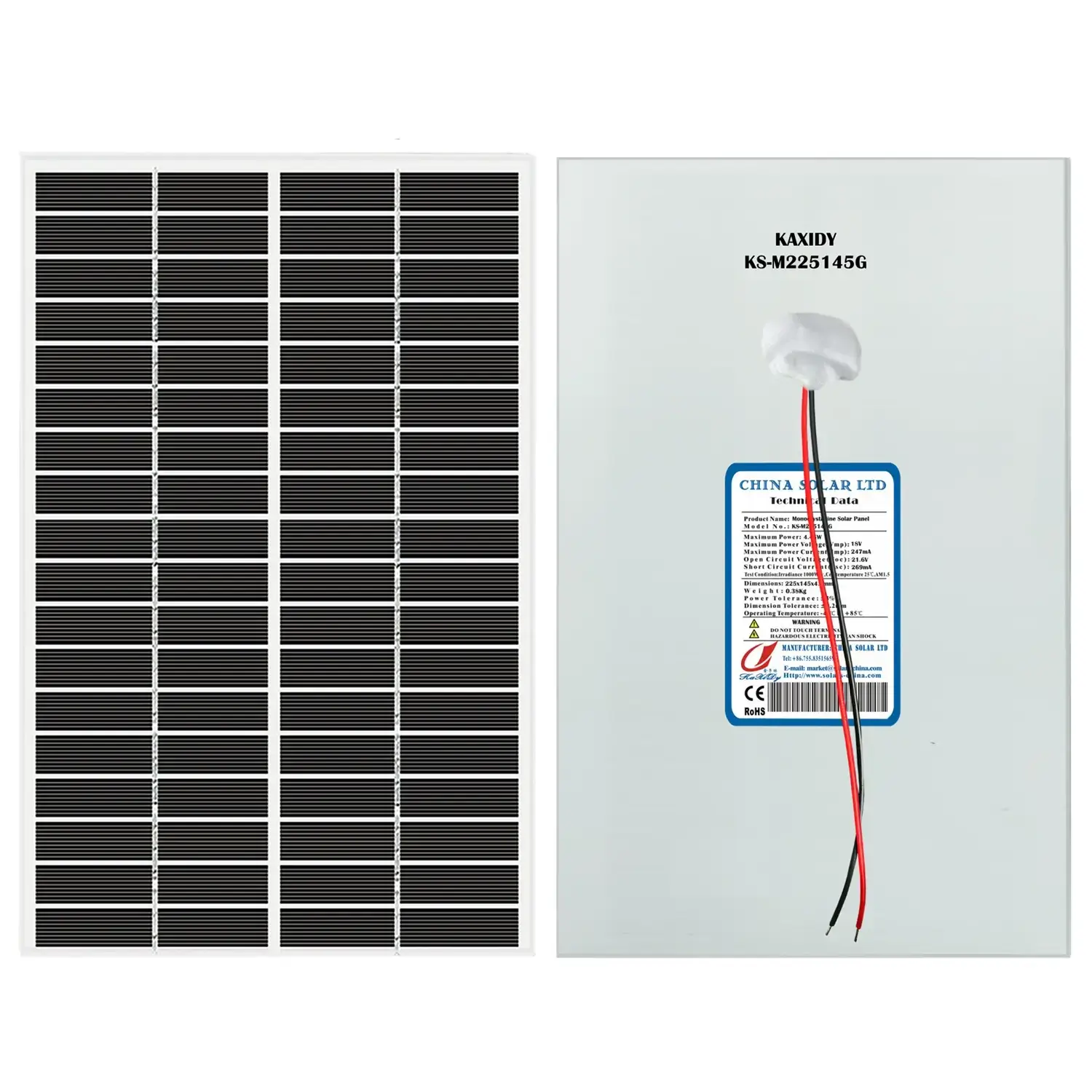 PV solar panel 4.5W 18V