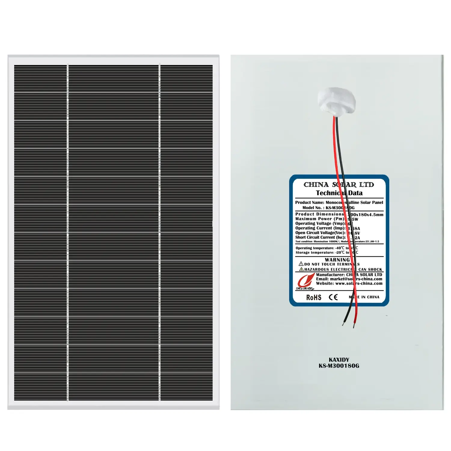 PV solar panel 9.5W 6V