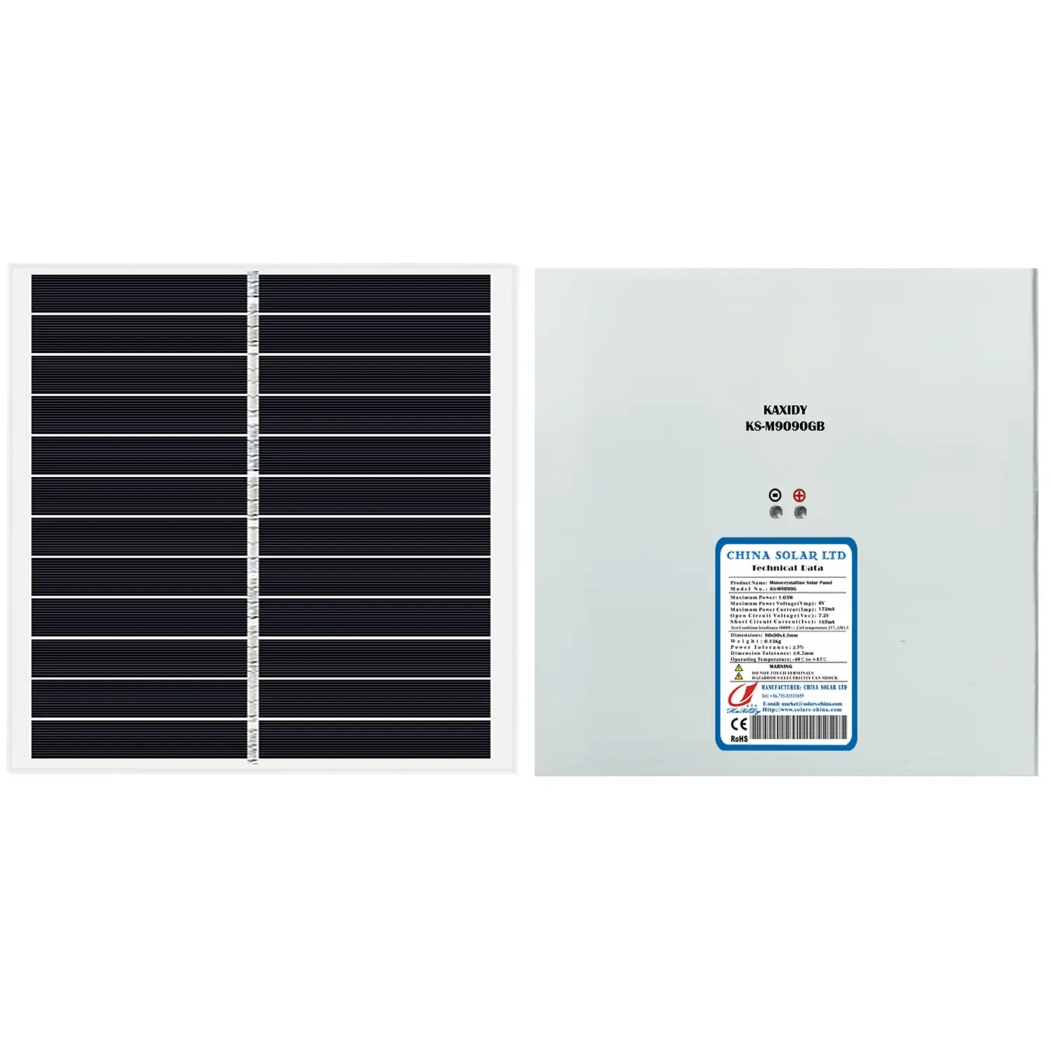 Square Solar Panel 1W 6V