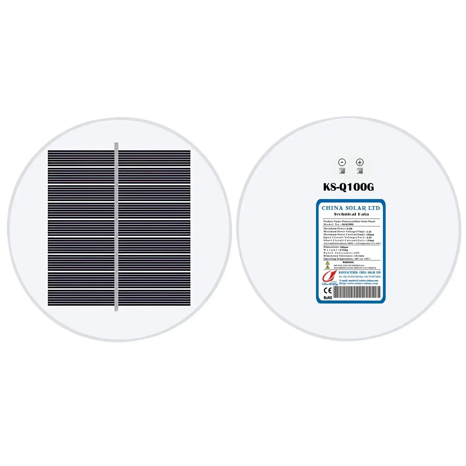 round solar panel 0.6W 5.5V