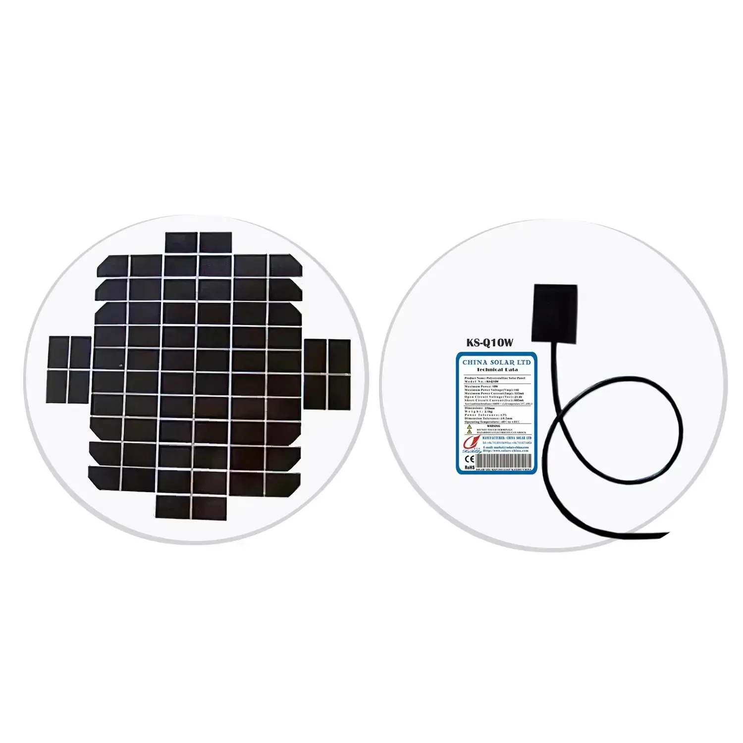 round solar panel 10W