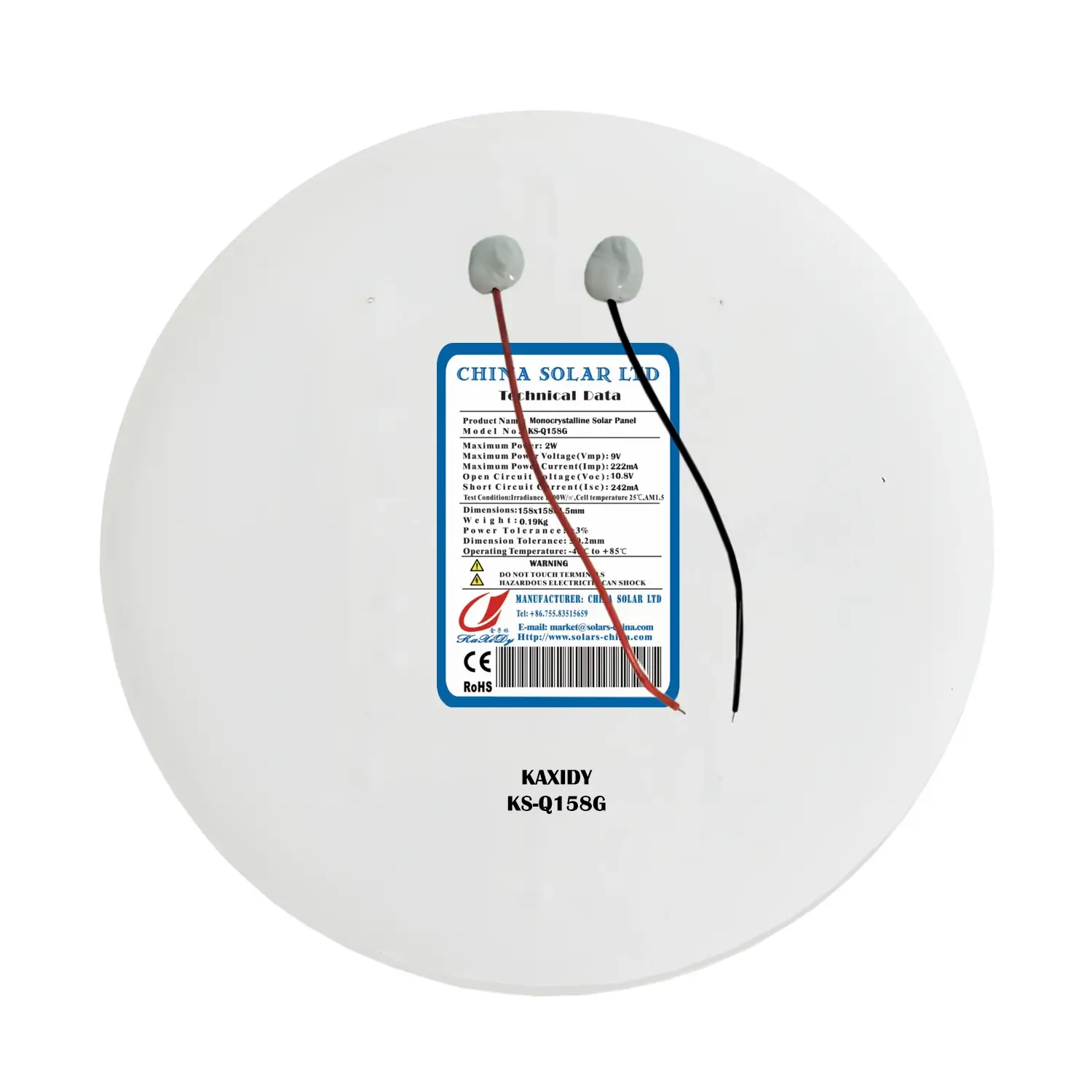 round solar panel 2W