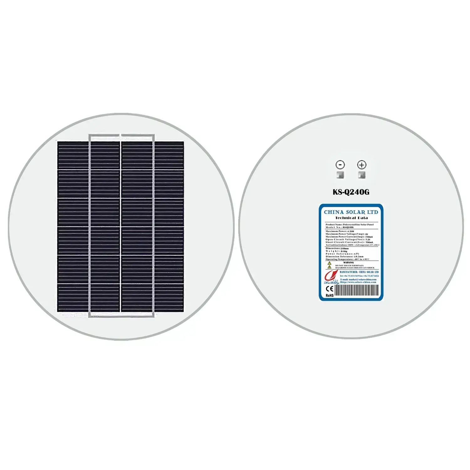 round solar panel 6V