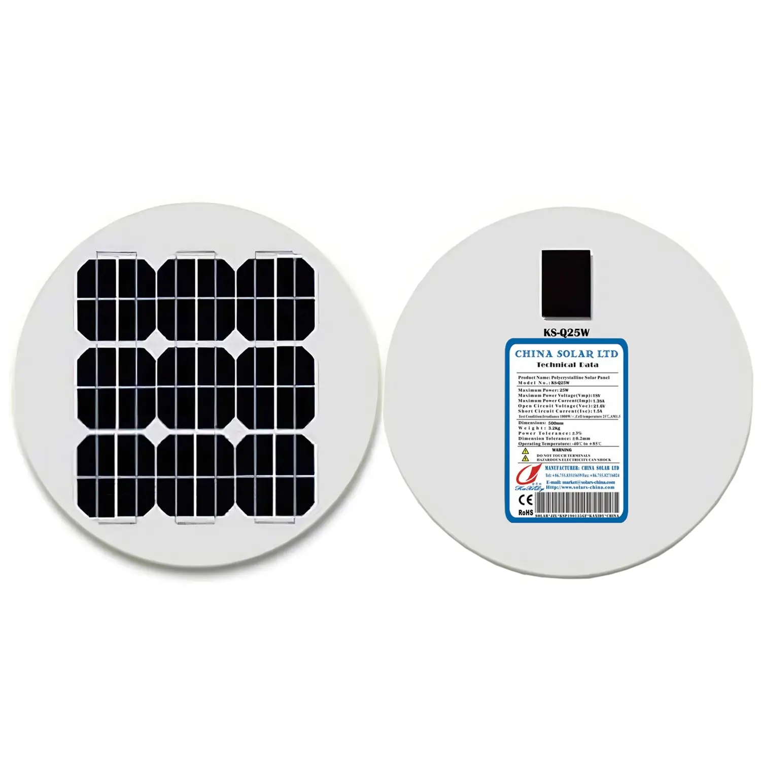 round solar panel 30W