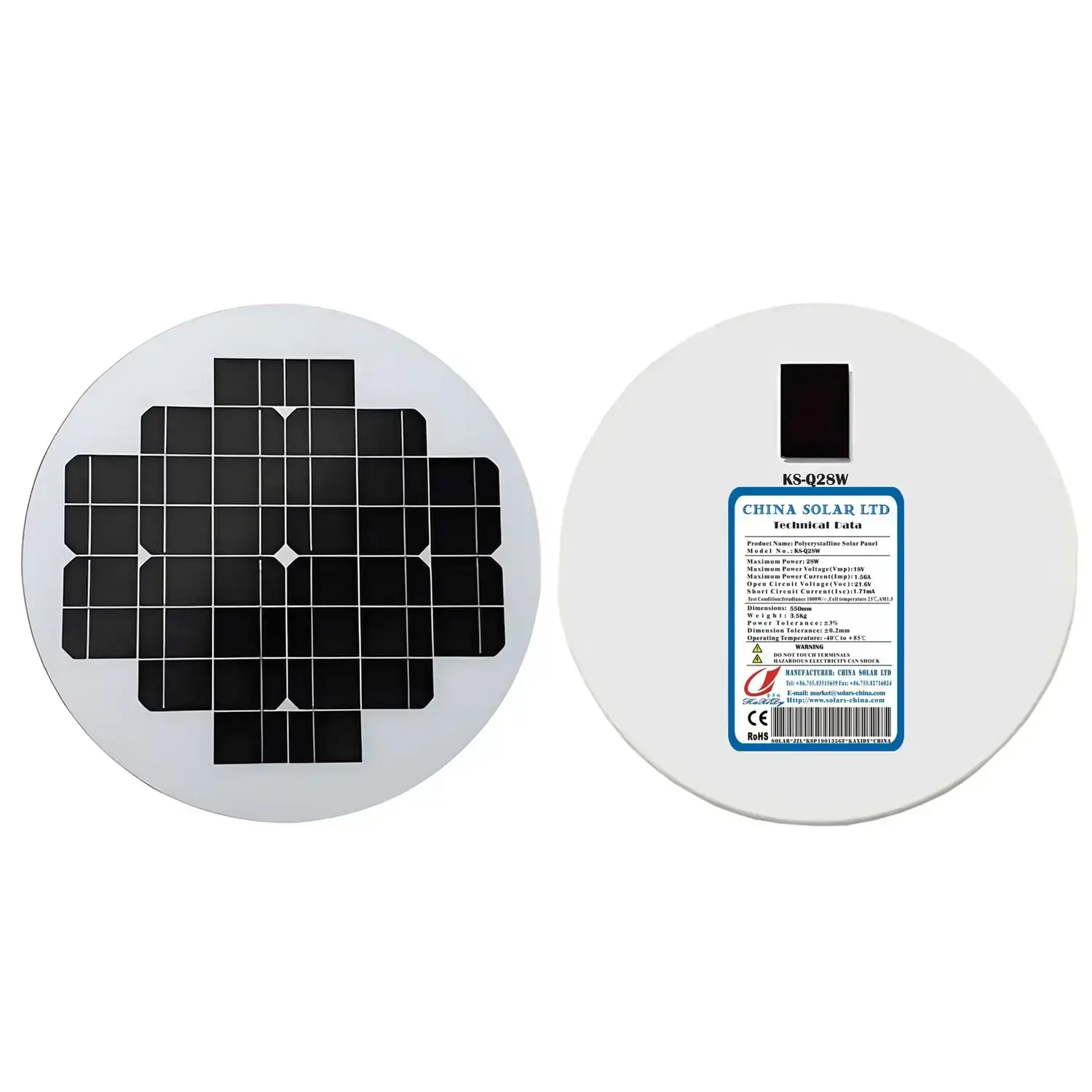 round solar panel 28W