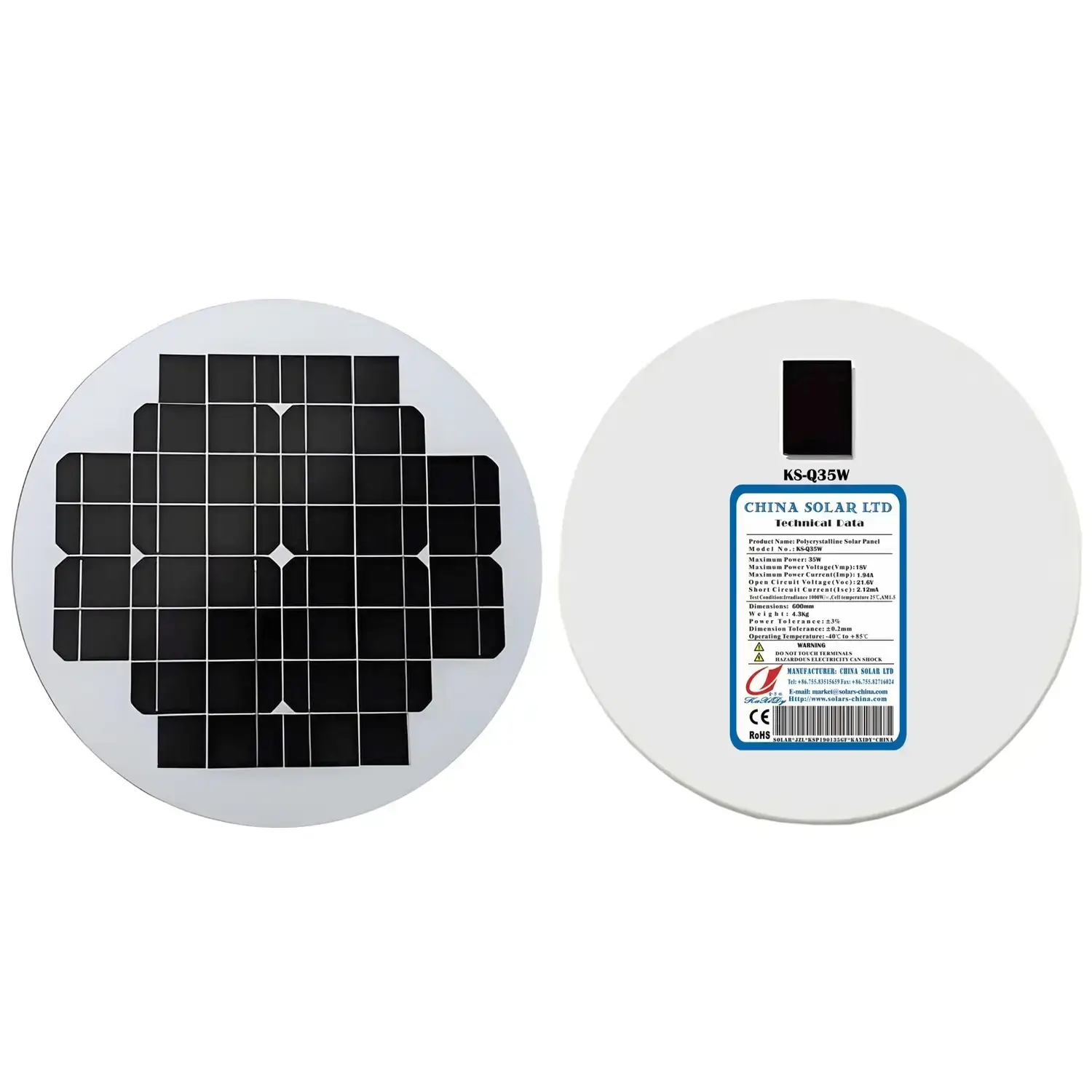 round solar panel 35W