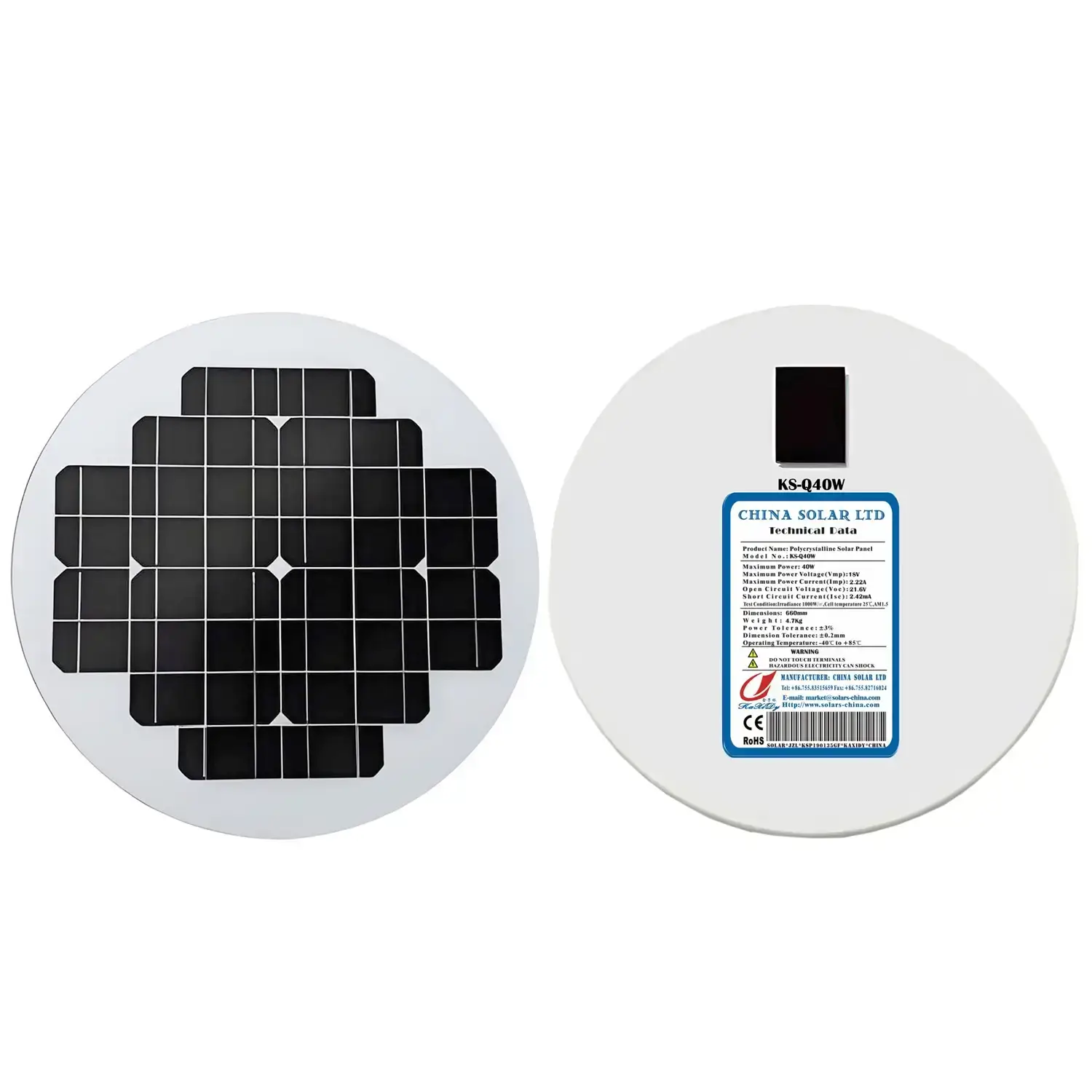 round solar panel 40W