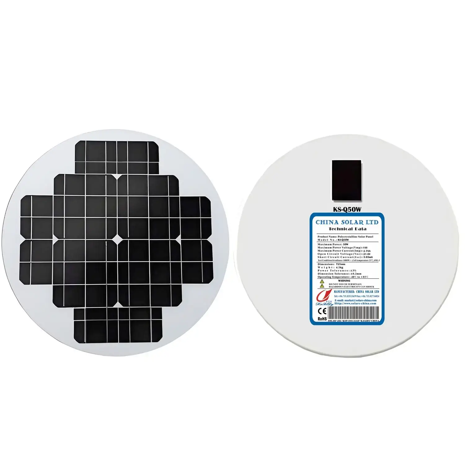 round solar panel 50W