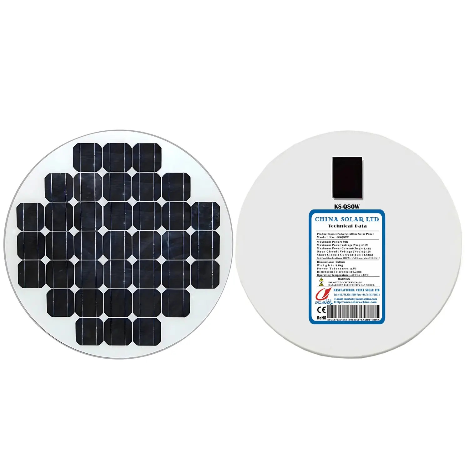 round solar panel 80W